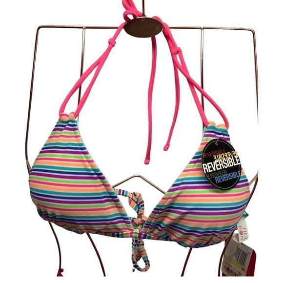 Hula Honey Size Medium Striped Bikini Top & Zuliana Sarong. New With Tags - Picture 3 of 4